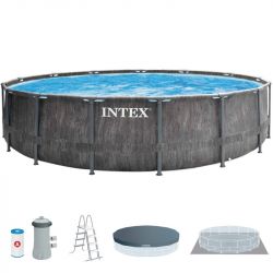 Pileta De Lona Redonda INTEX Greywood Premium 457 x 122 Cm C/Bomba + Acces 25336 i450