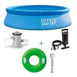 Pileta Inflable Easy Set INTEX combo 305 x 76 Cm + Bomba + Inflador + Tubo Inf + i450