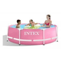 Pileta estructural Redonda Metal Frame Rosa 244 x 76 CM  28290  27193/6 i450