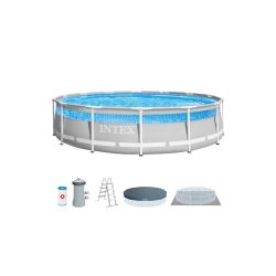 Pileta De Lona Redonda INTEX Prism Frame Clearview 427 x 107 CM Con Bomba y Acce i450