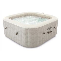 Jacuzzi Spa inflable Intex New Burbuja Terapia Chevron Cuadrado 174 x 174 x 71 c i450