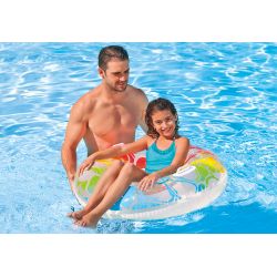 Flotador Inflable Transparente con Agarradera Flores 21559/6 i450