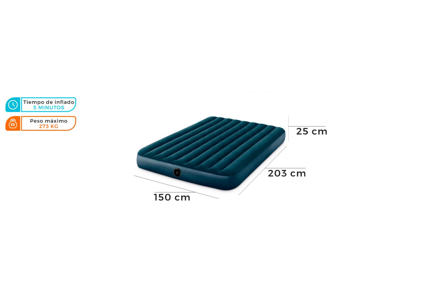 Colchón Inflable Dura-Beam 150 x 203 x 25 cm 24748/9