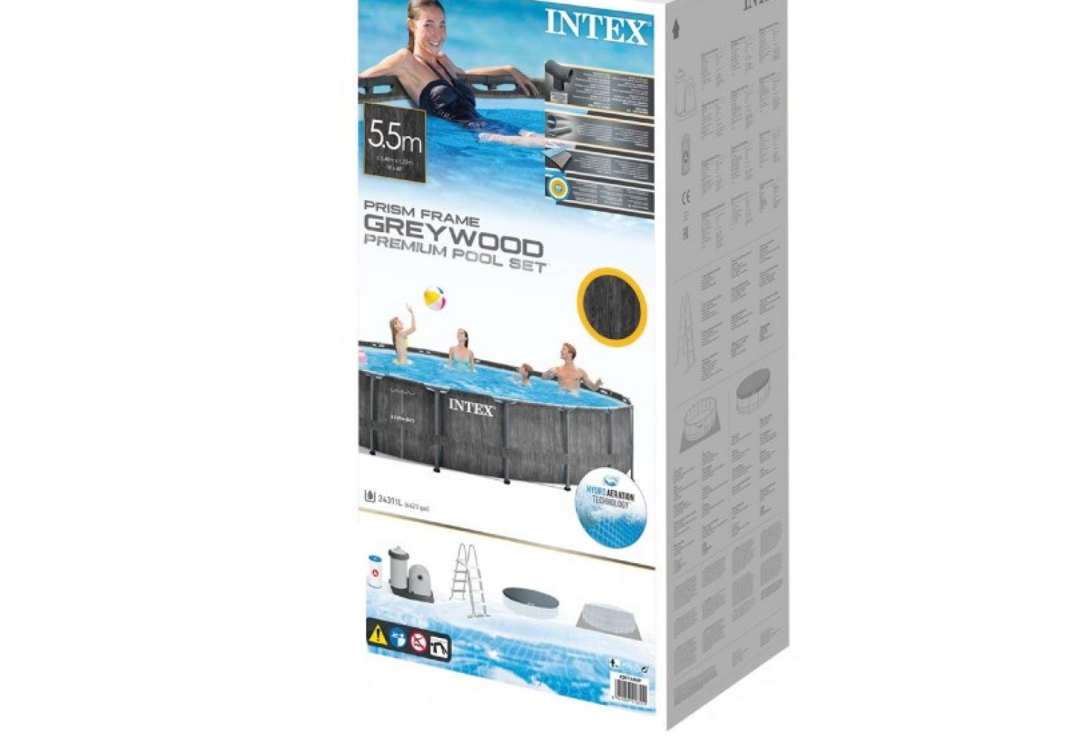 Pileta De Lona Redonda INTEX Greywood Premium 549 X 122 cm C/Bomba + Acces 25337/4