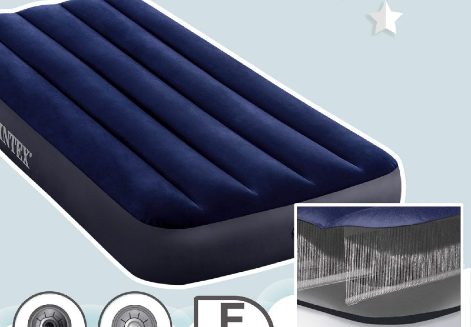 Colchon Inflable Dura-Beam INTEX 76 x 191 x 25 Cm Azul 25580/4