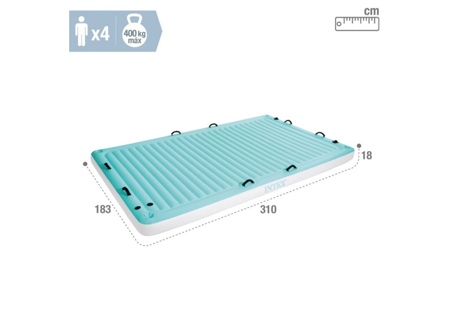 Colchoneta para agua INTEX  310 X 183 X 18 CM 26577/7