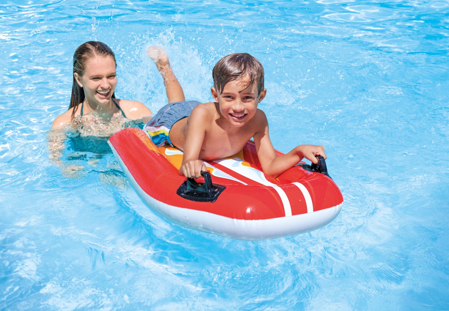 Colchoneta Inflable Barrenador con Agarraderas Rojo 22698/1